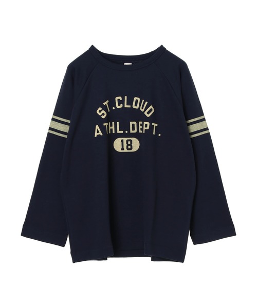 SEVENDAYS=SUNDAY（セブンデイズサンデイ）の「裏毛ラグランプリントロンTEE　＊（Tシャツ/カットソー・レディース・パープル/ネイビー/オフホワイト/ブラウン/アイボリー/イエロー・M/L）」の6枚目の写真