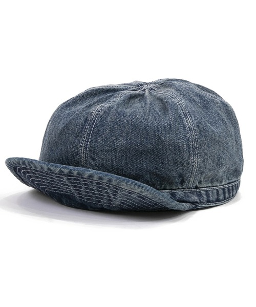 HOUSTON（ヒューストン）の「HOUSTON/ヒューストン　DENIM ARMY CAP（キャップ・メンズ・インディゴブルー/ダークインディゴブルー・FREE）」の2枚目の写真