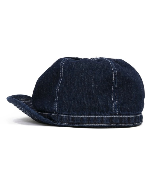 HOUSTON（ヒューストン）の「HOUSTON/ヒューストン　DENIM ARMY CAP（キャップ・メンズ・インディゴブルー/ダークインディゴブルー・FREE）」の9枚目の写真