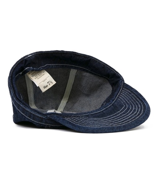 HOUSTON（ヒューストン）の「HOUSTON/ヒューストン　DENIM ARMY CAP（キャップ・メンズ・インディゴブルー/ダークインディゴブルー・FREE）」の11枚目の写真