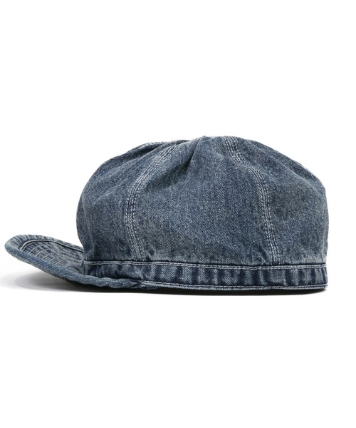 HOUSTON（ヒューストン）の「HOUSTON/ヒューストン　DENIM ARMY CAP（キャップ・メンズ・インディゴブルー/ダークインディゴブルー・FREE）」の4枚目の写真