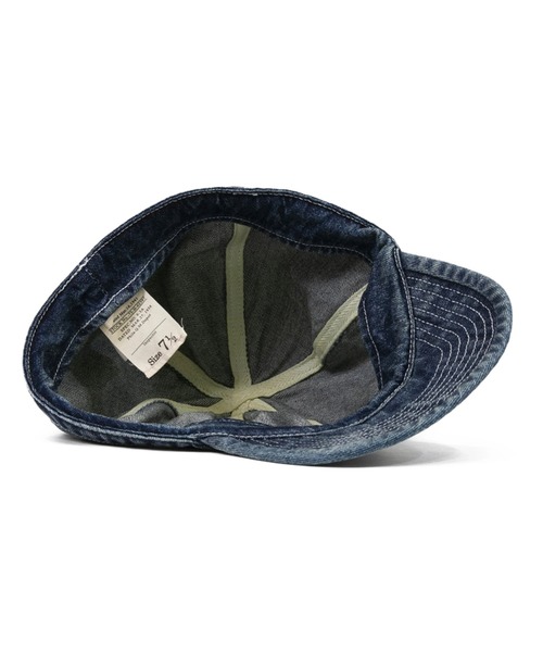 HOUSTON（ヒューストン）の「HOUSTON/ヒューストン　DENIM ARMY CAP（キャップ・メンズ・インディゴブルー/ダークインディゴブルー・FREE）」の8枚目の写真