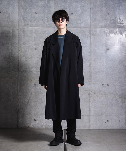 NIDO（ニド）の「ビッグラベルコート（ステンカラーコート・メンズ・ライトブルー/ブラック/ベージュ・M/L）」の4枚目の写真