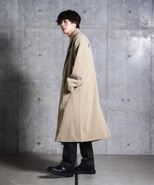 NIDO（ニド）の「ビッグラベルコート（ステンカラーコート・メンズ・ライトブルー/ブラック/ベージュ・M/L）」の13枚目の写真