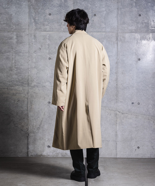 NIDO（ニド）の「ビッグラベルコート（ステンカラーコート・メンズ・ライトブルー/ブラック/ベージュ・M/L）」の15枚目の写真