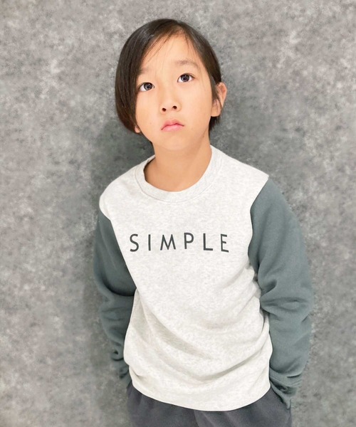 THE CASUAL（カジュアル）の「裏起毛袖切り替えクルーネックプリントトレーナー キッズ（スウェット・キッズ・ブラック/ベージュ/ミント/モカ/ラベンダー/オートミール/ブラック系/杢グレー/チャコール/グレー系・110cm/100cm/120cm/130cm/140cm/150cm/160cm）」の8枚目の写真