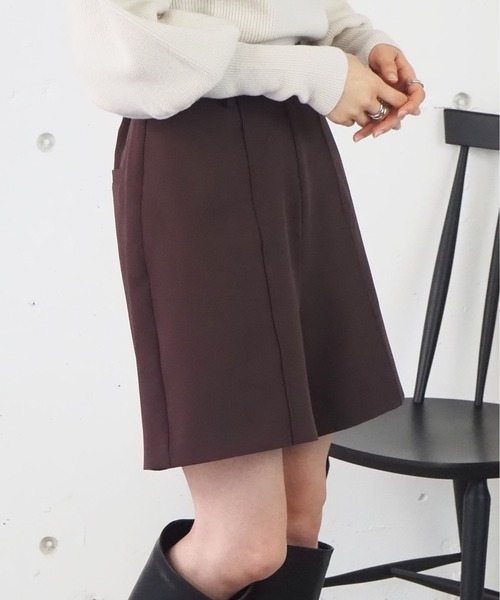 【新品タグ付き】Eaphi ショートパンツ　ブラウン　サイズ2 tiptop（ティップトップ）の「【2サイズ展開】フロントタック