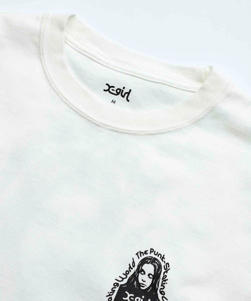 X-girl（エックスガール）の「MESSAGE FACE L/S TEE（Tシャツ/カットソー・レディース・ホワイト/ブラック/ピンク/ライトグリーン・S/M/L/XL）」の14枚目の写真