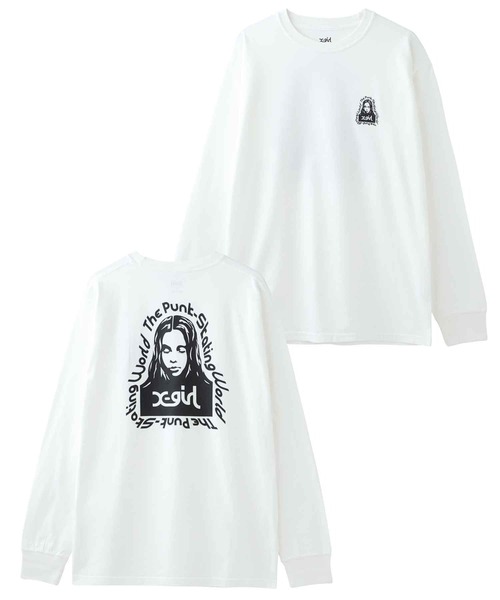 X-girl（エックスガール）の「MESSAGE FACE L/S TEE（Tシャツ/カットソー・レディース・ホワイト/ブラック/ピンク/ライトグリーン・S/M/L/XL）」の18枚目の写真