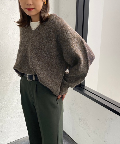 apres jour mignon(アプレジュールミニョン)の「ミックスブークレーニット【ZOZOTOWN限定アイテム】(ニット/セーター・レディース・パープル/ブルー/ブラウン系その他・X-LARGE/フリー)」の14枚目の写真