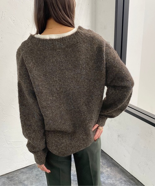 apres jour mignon(アプレジュールミニョン)の「ミックスブークレーニット【ZOZOTOWN限定アイテム】(ニット/セーター・レディース・パープル/ブルー/ブラウン系その他・X-LARGE/フリー)」の22枚目の写真