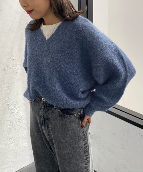 apres jour mignon(アプレジュールミニョン)の「ミックスブークレーニット【ZOZOTOWN限定アイテム】(ニット/セーター・レディース・パープル/ブルー/ブラウン系その他・X-LARGE/フリー)」の17枚目の写真