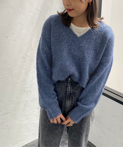 apres jour mignon(アプレジュールミニョン)の「ミックスブークレーニット【ZOZOTOWN限定アイテム】(ニット/セーター・レディース・パープル/ブルー/ブラウン系その他・X-LARGE/フリー)」の10枚目の写真