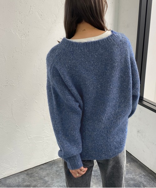 apres jour mignon(アプレジュールミニョン)の「ミックスブークレーニット【ZOZOTOWN限定アイテム】(ニット/セーター・レディース・パープル/ブルー/ブラウン系その他・X-LARGE/フリー)」の15枚目の写真