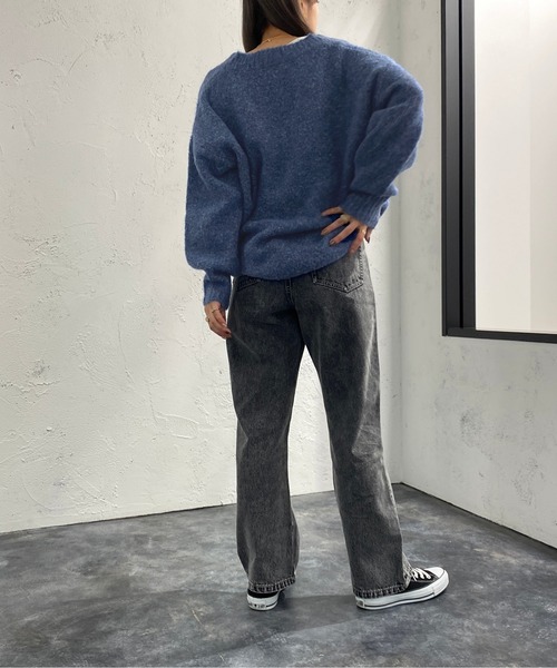 apres jour mignon(アプレジュールミニョン)の「ミックスブークレーニット【ZOZOTOWN限定アイテム】(ニット/セーター・レディース・パープル/ブルー/ブラウン系その他・X-LARGE/フリー)」の13枚目の写真