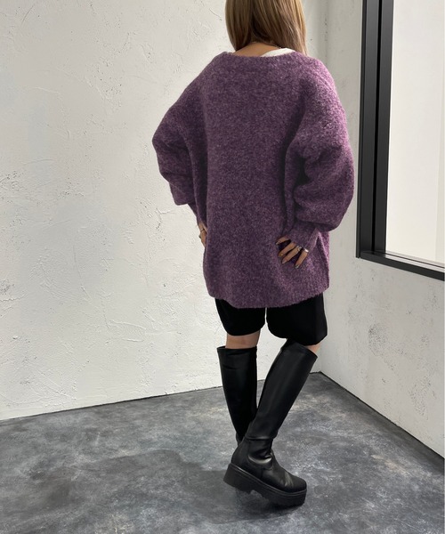 apres jour mignon(アプレジュールミニョン)の「ミックスブークレーニット【ZOZOTOWN限定アイテム】(ニット/セーター・レディース・パープル/ブルー/ブラウン系その他・X-LARGE/フリー)」の21枚目の写真