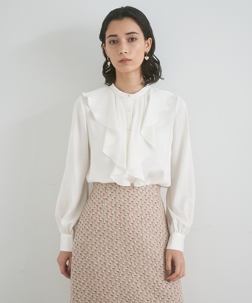 ANAYI（アナイ）の「サテンアムンゼンフリル ブラウス（シャツ/ブラウス・レディース・ベージュ/ホワイト・38）」の16枚目の写真