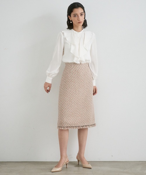 22AW♡ ANAYI サテンアムンゼンスリットスリーブブラウス 36 22AW♡ ANAYI サテンアムンゼンスリットスリーブブラウス 36