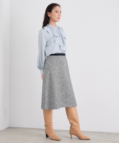 ANAYI（アナイ）の「サテンアムンゼンフリル ブラウス（シャツ/ブラウス・レディース・ベージュ/ホワイト・38）」の5枚目の写真