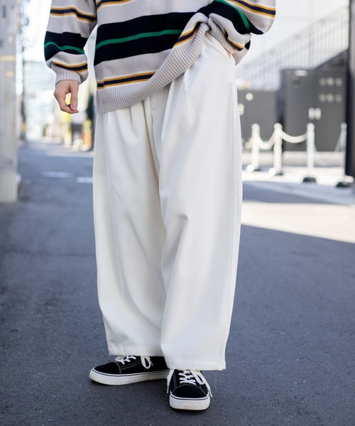 WEGO（ウィゴー）の「WEGO/TR裏起毛2タックボリュームスラックス（スラックス・メンズ・オフホワイト/ベージュ・MEDIUM/LARGE）」の11枚目の写真