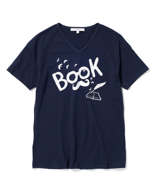rehacer(レアセル)の「Book Life(Tシャツ/カットソー・メンズ・ホワイト/ブラック/チャコールグレー/ネイビー/ブルーグリーン/ワインレッド・MEDIUM/SMALL/LARGE/X-LARGE)」の1枚目の写真