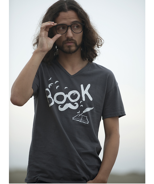 rehacer(レアセル)の「Book Life(Tシャツ/カットソー・メンズ・ホワイト/ブラック/チャコールグレー/ネイビー/ブルーグリーン/ワインレッド・MEDIUM/SMALL/LARGE/X-LARGE)」の4枚目の写真