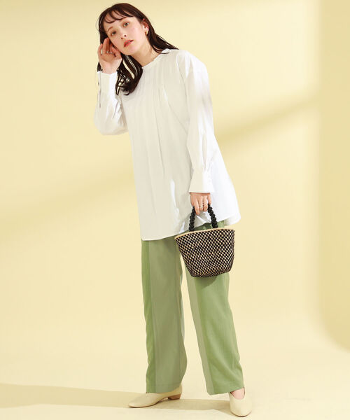 Ray BEAMS（レイビームス）の「Ray BEAMS / バック オープン タック ブラウス（シャツ/ブラウス・レディース・ホワイト/ブラック/ミント・ONE SIZE）」の4枚目の写真