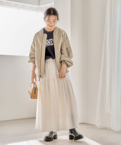 JOURNAL STANDARD（ジャーナルスタンダード）の「シュリンクコットンギャザースカート◆（スカート・レディース・ホワイト/ブラック/ブルー・38/36）」の11枚目の写真