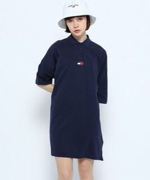 tommy jeans | オーバーサイズバッジロゴポロワンピース(ワンピース)