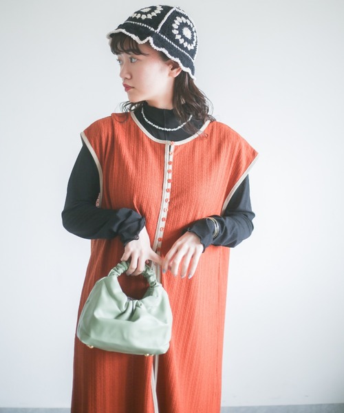 spoon store（スプーンストア）の「カットジャガード3wayノースリワンピース（ワンピース・レディース・オレンジ/アイボリー・フリー）」の16枚目の写真