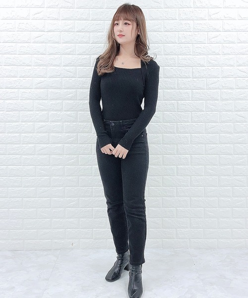 Lace Ladies(レースレディース)の「スクエアリブ 長袖ニット(ニット/セーター・レディース・ホワイト/ブラック/ブラウン/グレー/アイボリー・FREE)」の19枚目の写真