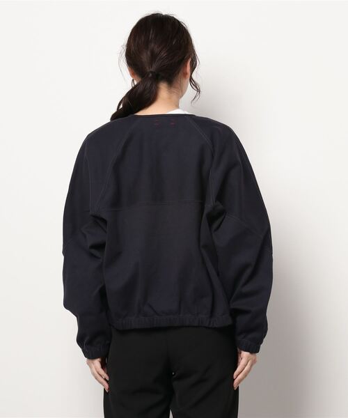 UNFIL（アンフィル）の「unfil | 〈別注〉スムースジャージー クロップドカーディガン WOMEN（カーディガン/ボレロ・レディース・ネイビー/アイボリー・1）」の3枚目の写真