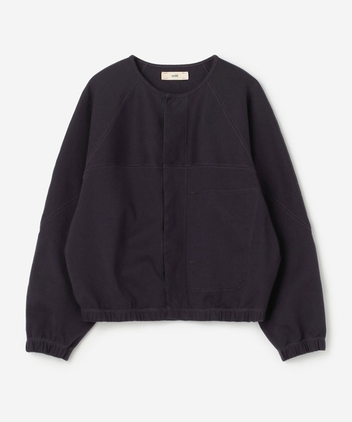 UNFIL（アンフィル）の「unfil | 〈別注〉スムースジャージー クロップドカーディガン WOMEN（カーディガン/ボレロ・レディース・ネイビー/アイボリー・1）」の8枚目の写真