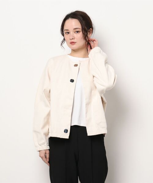 UNFIL（アンフィル）の「unfil | 〈別注〉スムースジャージー クロップドカーディガン WOMEN（カーディガン/ボレロ・レディース・ネイビー/アイボリー・1）」の15枚目の写真