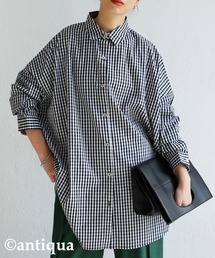 ワイドギンガムチェックシャツ