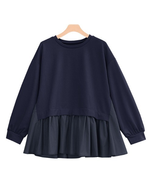 Pierrot（ピエロ）の「ドッキングデザインプルオーバー（Tシャツ/カットソー・レディース・ブラック/ネイビー/ブルー系その他/ライトベージュ・M/L）」の8枚目の写真
