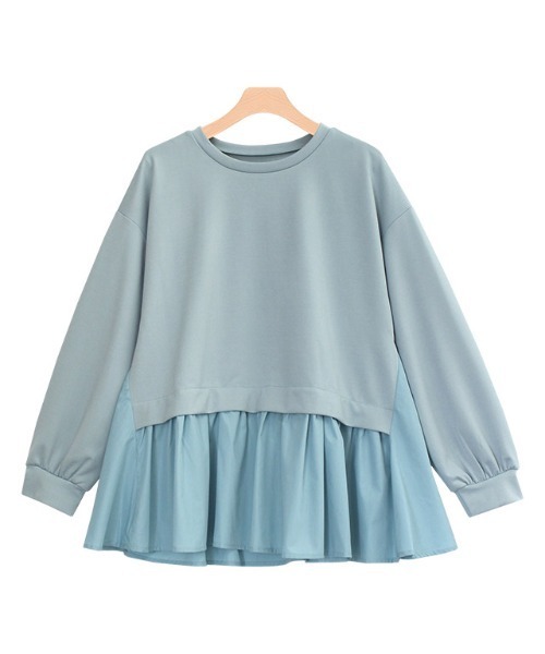 Pierrot（ピエロ）の「ドッキングデザインプルオーバー（Tシャツ/カットソー・レディース・ブラック/ネイビー/ブルー系その他/ライトベージュ・M/L）」の7枚目の写真
