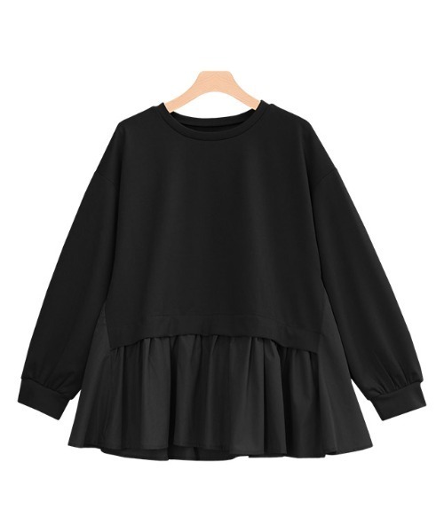 Pierrot（ピエロ）の「ドッキングデザインプルオーバー（Tシャツ/カットソー・レディース・ブラック/ネイビー/ブルー系その他/ライトベージュ・M/L）」の12枚目の写真