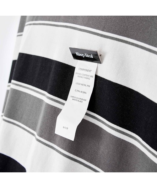 INFLATION(インフレーション)の「INFLATION(インフレーション)ボーダーロングTシャツ(Tシャツ/カットソー・メンズ・ブラック/カーキ・S/M/L/XL)」の8枚目の写真