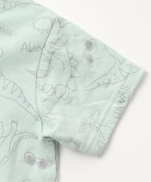 Ampersand（アンパサンド）の「トロピカルダイナソー柄前開きパジャマ（ルームウェア/パジャマ・キッズ・サックスブルー/ブラック・130/120/100/110/80/140/90）」の9枚目の写真