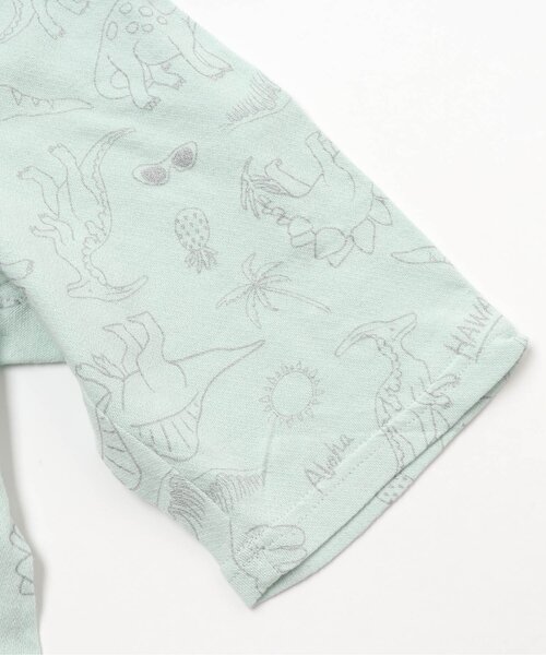 Ampersand（アンパサンド）の「トロピカルダイナソー柄前開きパジャマ（ルームウェア/パジャマ・キッズ・サックスブルー/ブラック・130/120/100/110/80/140/90）」の12枚目の写真