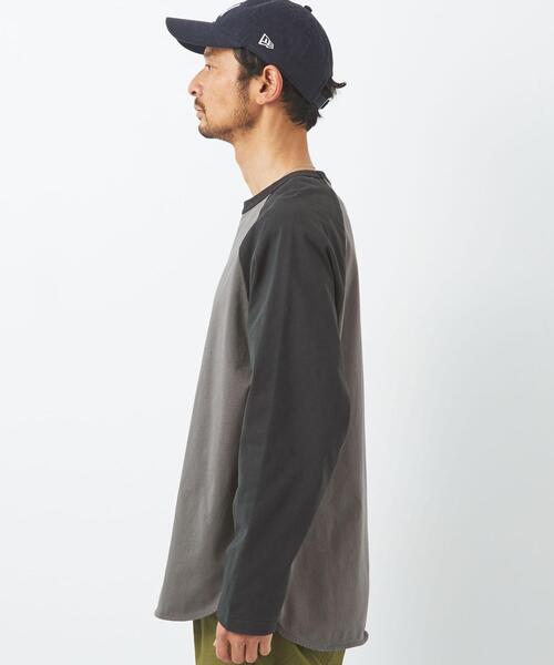 green label relaxing（グリーンレーベルリラクシング）の「オーガニック ベースボール Tシャツ（Tシャツ/カットソー・メンズ・ベージュ/ブラック/ライトブルー・M/S/XL/L）」の5枚目の写真