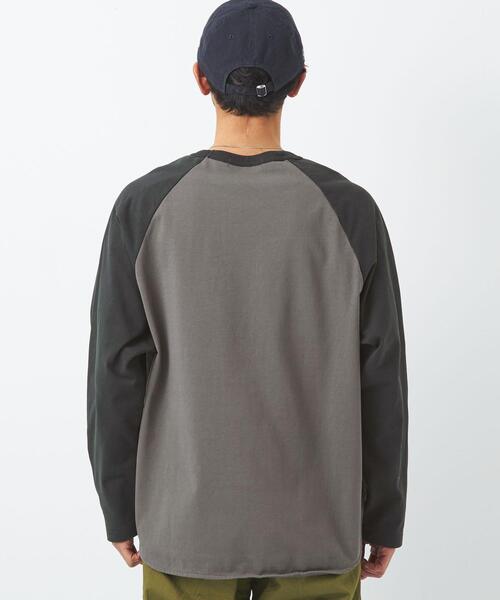 green label relaxing（グリーンレーベルリラクシング）の「オーガニック ベースボール Tシャツ（Tシャツ/カットソー・メンズ・ベージュ/ブラック/ライトブルー・M/S/XL/L）」の6枚目の写真