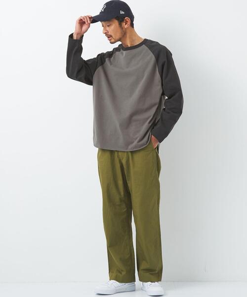 green label relaxing（グリーンレーベルリラクシング）の「オーガニック ベースボール Tシャツ（Tシャツ/カットソー・メンズ・ベージュ/ブラック/ライトブルー・M/S/XL/L）」の7枚目の写真