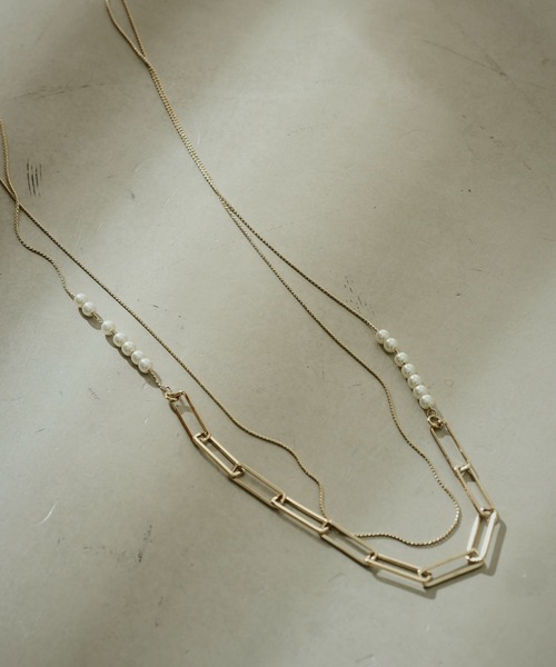 prose verse(プロズヴェール)の「パールチェーンネックレス(ネックレス・レディース・ゴールド・フリ-)」の1枚目の写真