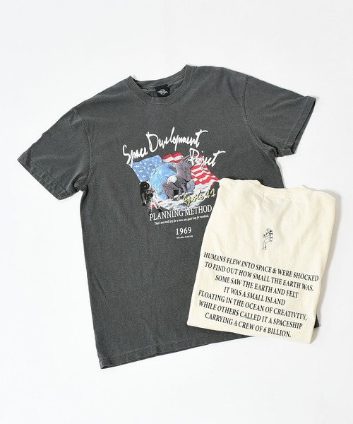 NASA（ナサ）の「【NASA】プリントTシャツ / Apollo11 Rock Tee2（Tシャツ/カットソー・レディース・チャコールグレー/アイボリー・FREE）」の12枚目の写真