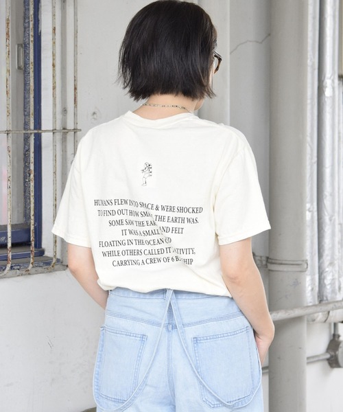 NASA（ナサ）の「【NASA】プリントTシャツ / Apollo11 Rock Tee2（Tシャツ/カットソー・レディース・チャコールグレー/アイボリー・FREE）」の5枚目の写真