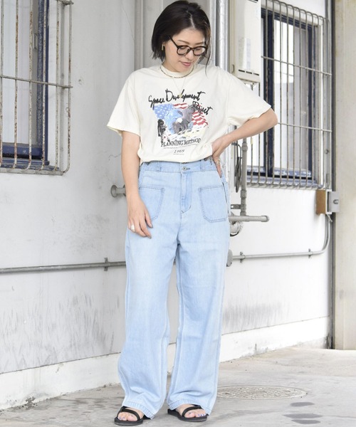 NASA（ナサ）の「【NASA】プリントTシャツ / Apollo11 Rock Tee2（Tシャツ/カットソー・レディース・チャコールグレー/アイボリー・FREE）」の6枚目の写真