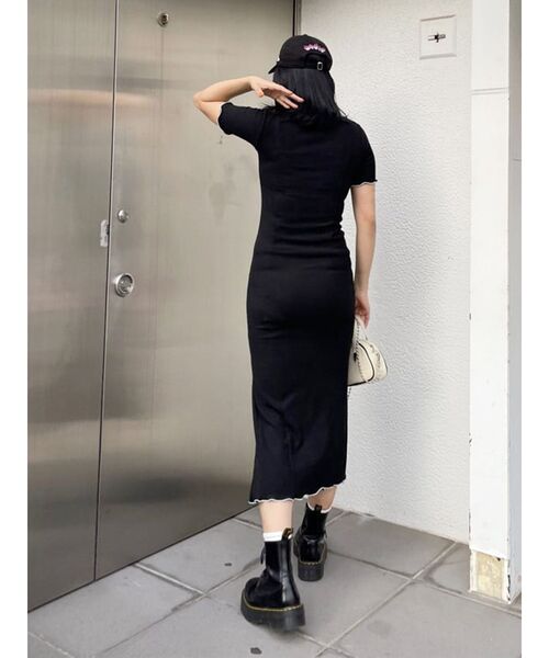 jouetie（ジュエティ）の「フィットポロワンピース（ワンピース・レディース・ブラック/パープル/グリーン・MEDIUM）」の6枚目の写真