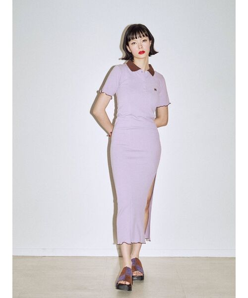 jouetie（ジュエティ）の「フィットポロワンピース（ワンピース・レディース・ブラック/パープル/グリーン・MEDIUM）」の21枚目の写真